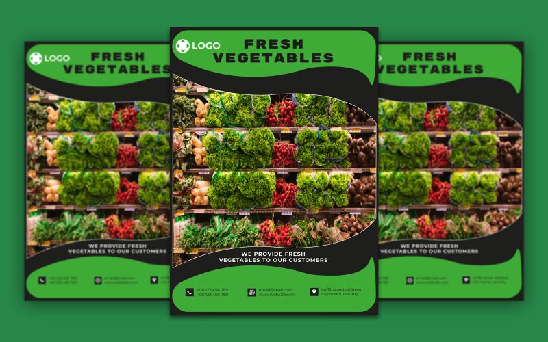 Vegetable Flyer Template Design Corporate Identity