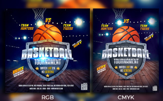 Basketball Tournament Flyer and Social Media Instagram banner template