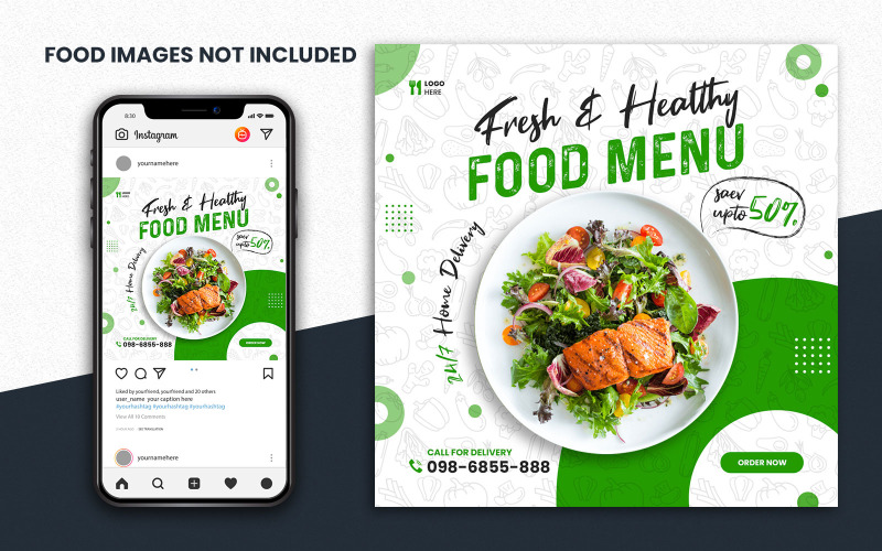 Food Instagram Post Design | Social Media Promotion Template