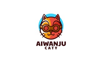 Aiwanju Cat Simple Mascot Logo
