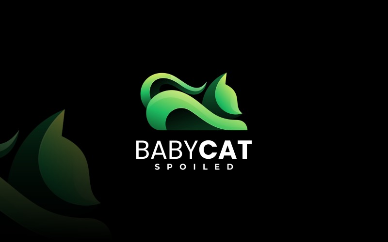 Baby Cat Gradient Logo Style Logo Template