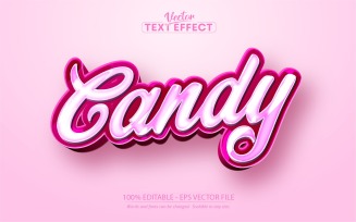 Candy - Editable Text Effect, Pink Cartoon Text Style, Graphics Illustration