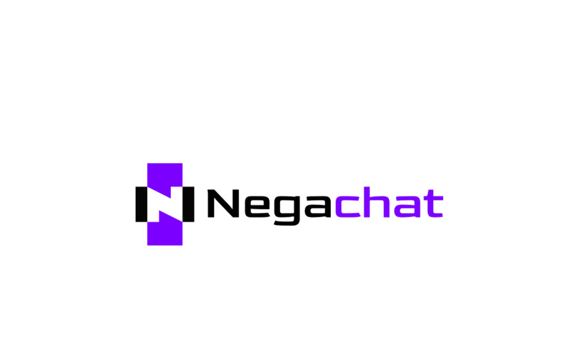 Chat Message Negative N Logo Logo Template
