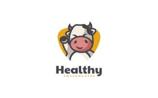 Cow Cartoon Logo Template