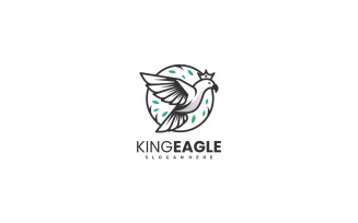 King Eagle Line Art Logo Style