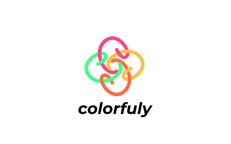 Line Colorful Abstract Logo Logo Template