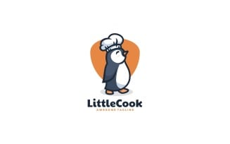 Little Cook Penguin Cartoon Logo