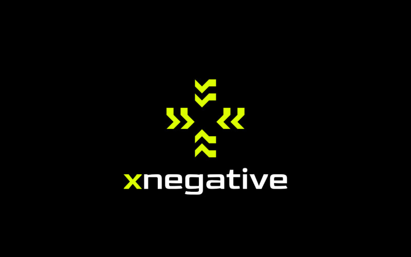 Yellow X Negative Space Logo Logo Template