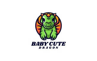 Baby Cute Dragon Simple Logo