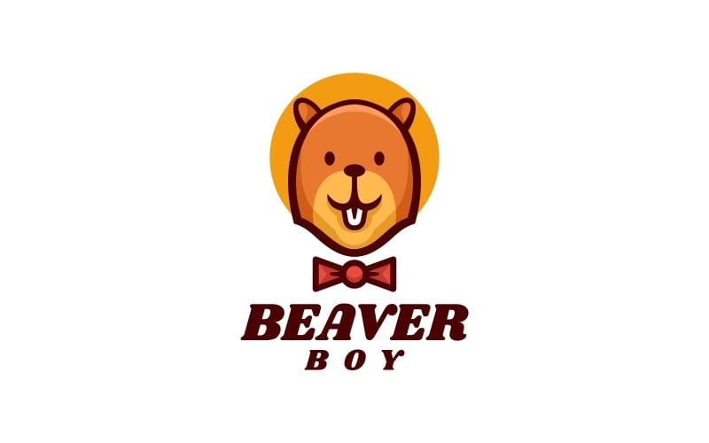 Beaver Boy Cartoon Logo Style Logo Template