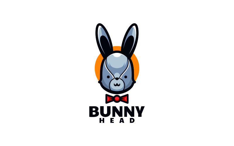 Bunny Head Simple Mascot Logo Logo Template