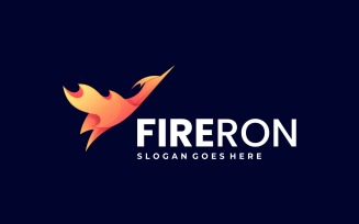 Fire Heron Gradient Logo Style