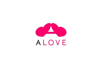 Letter A Love Clever Smart Dual Meaning Logo