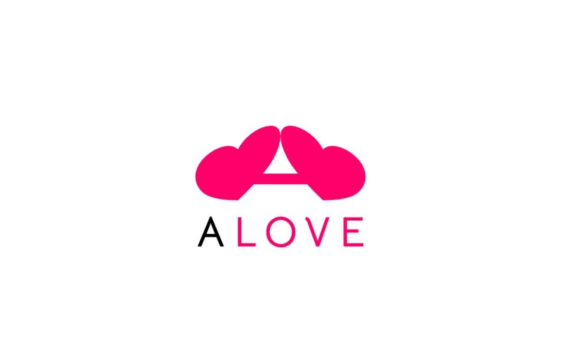 Letter A Love Clever Smart Dual Meaning Logo Logo Template