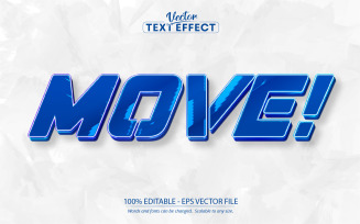 Move - Editable Text Effect, Blue Sport Text Style, Graphics Illustration