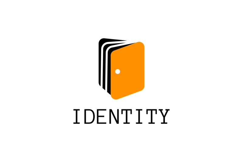 Open Book Library Negative Logo Logo Template