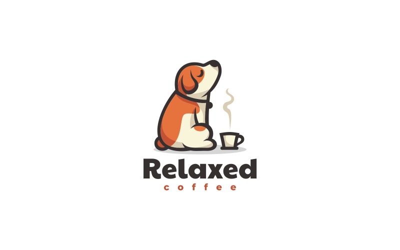 Puppy Relaxed Cartoon Logo Logo Template