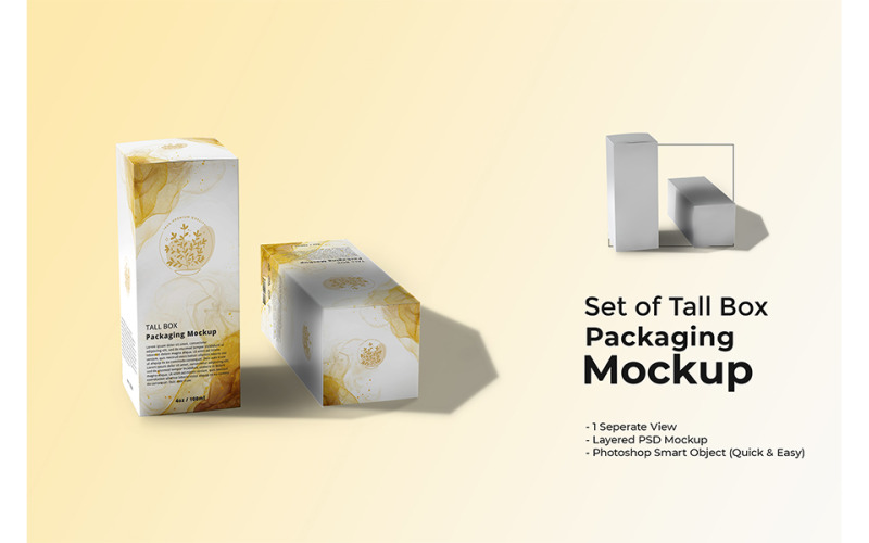 Set Of Tall Box Packaging Mockup Product Mockup