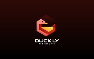 Duck Low Poly Color Logo Style