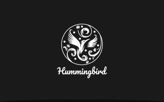 Hummingbird Flowers Logo Template