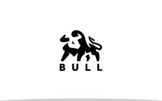 Negative Space Bull Logo Template