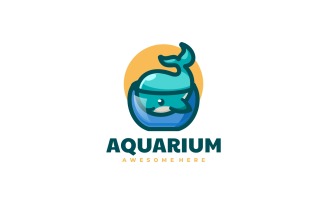 Aquarium Whale Cartoon Logo
