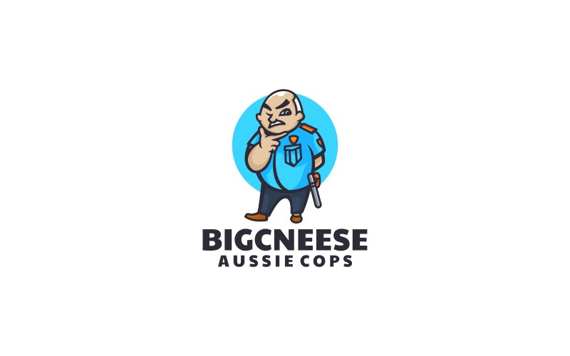 Aussie Cops Cartoon Character Logo Logo Template