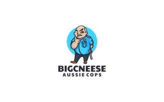 Aussie Cops Cartoon Character Logo