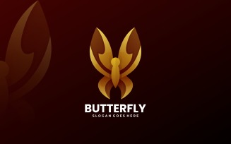 Butterfly Gold Gradient Logo