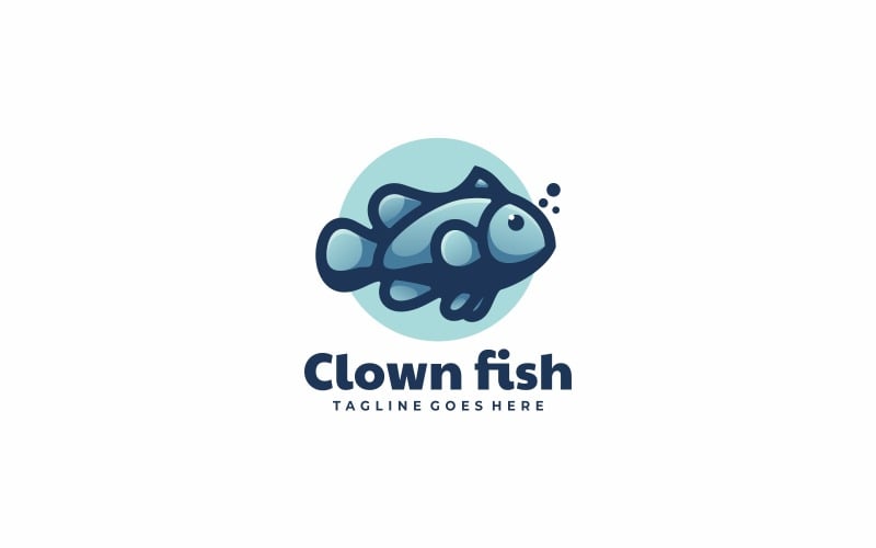 Clown Fish Simple Mascot Logo Logo Template