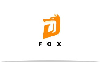 D Letter Fox Logo Template