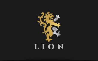 Elegant Lion Heraldry Logo Template