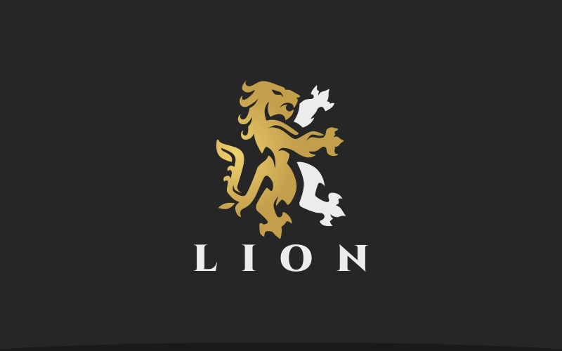 Elegant Lion Heraldry Logo Logo Template