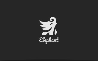 Elephant Winged Logo Template