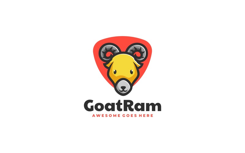 Goat Ram Simple Mascot Logo Logo Template