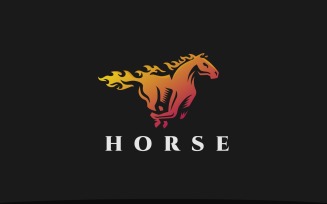 Horse Fire Logo Template