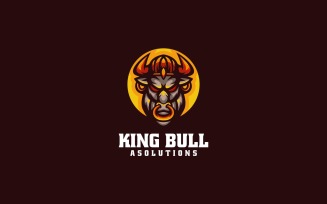 King Bull Mascot Logo Template