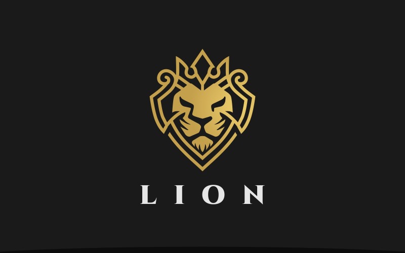 King Lion Logo Crown Logo Logo Template