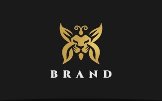 Lion Butterfly Logo Template