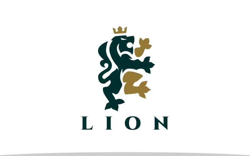 Lion King Heraldry Logo Logo Template