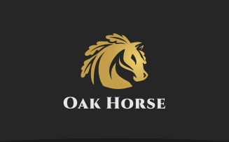 Oak Leaf Horse Logo Template