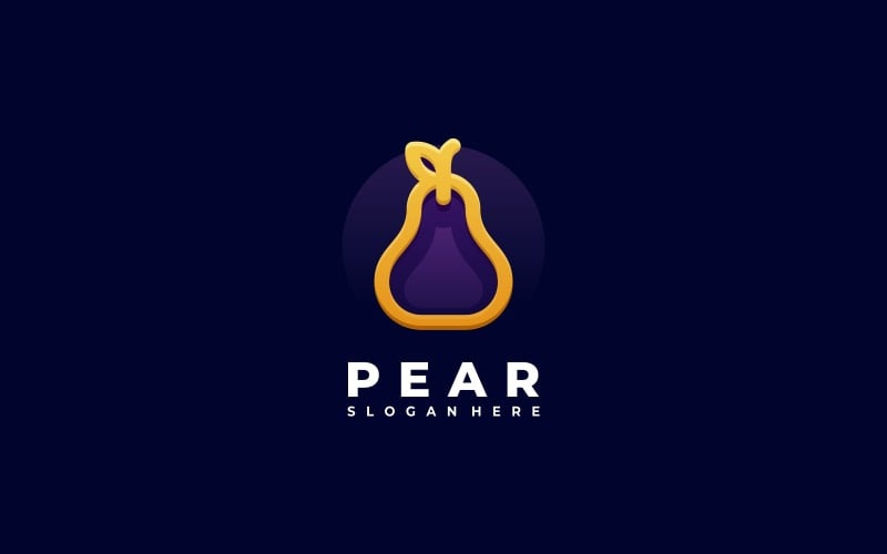 Pear Line Art Logo Design Logo Template
