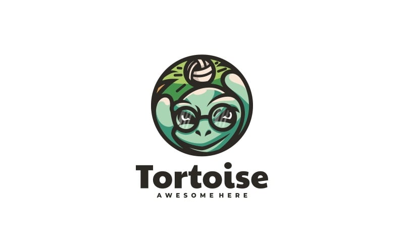 Tortoise Simple Mascot Logo Logo Template