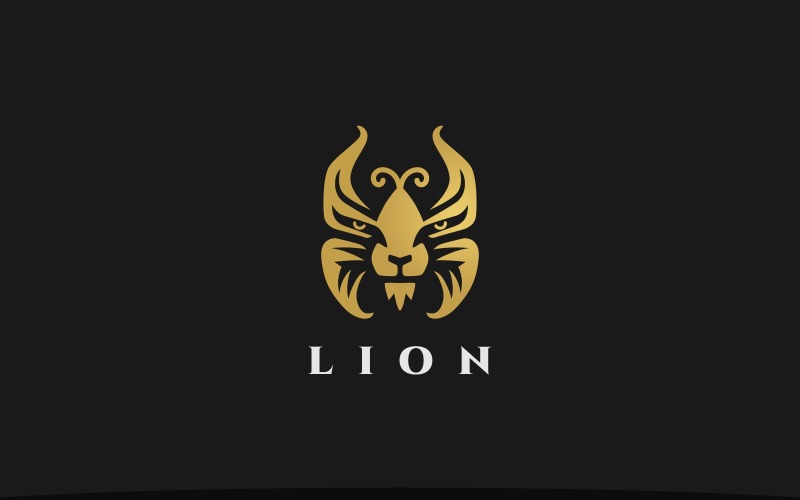 Elegant Lion Butterfly Logo Logo Template