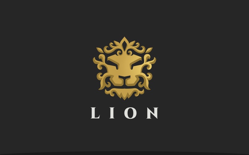 Elegant Lion Head Luxury Logo Logo Template