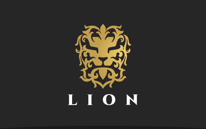 Elegant Luxury Lion Head Logo Logo Template