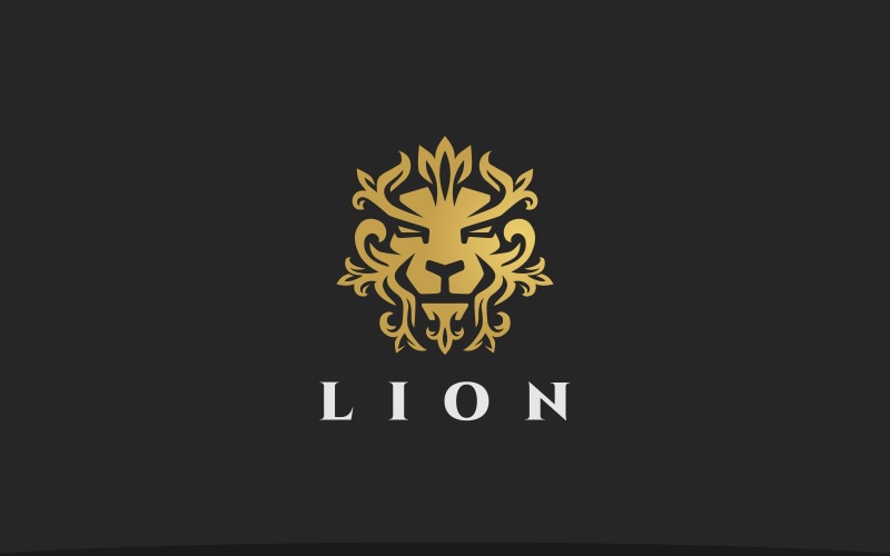 Elegant Strong Lion Head Logo Logo Template