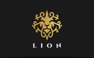 Luxury Lion Head Ornament Logo Template