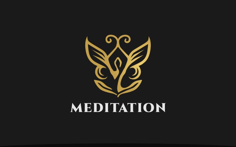 Meditation Butterfly Logo Logo Template