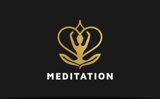 Meditation Heart Logo Template